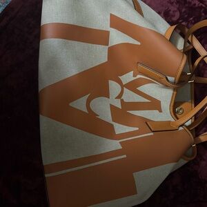 MCM Tan and Cream Tote Bag